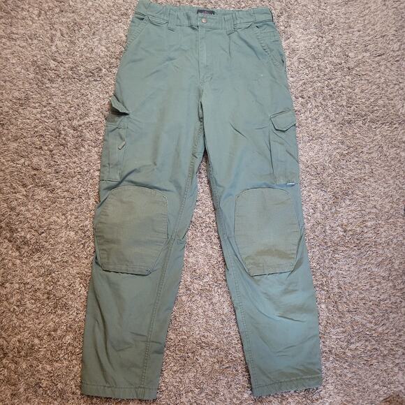 Tru-Spec Mens Pants Green Cargo Knee Reinforcement Large Long Adjustable - Picture 1 of 7
